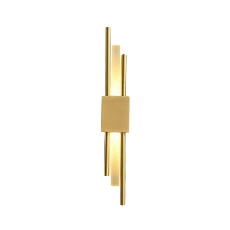 Italian normcore double pole long frosted soft light strip house staircase entrance living room background wall normcore linear wall lamp