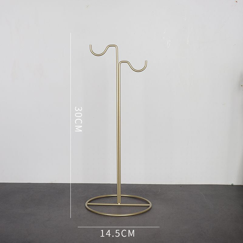Simple double hook bag rack bag display rack floor-standing men's and women's handbag support bag rack display props jewelry rack