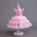 new arrival flutter sleeve children's formal dress tulle princess dress girls' piano performance dress kids dress