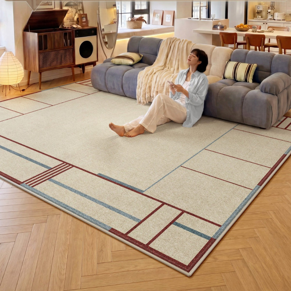 Dopamine carpet living room medieval cream style colorful no-wash and wipeable accessible luxuryclassy full bed bedside blanket