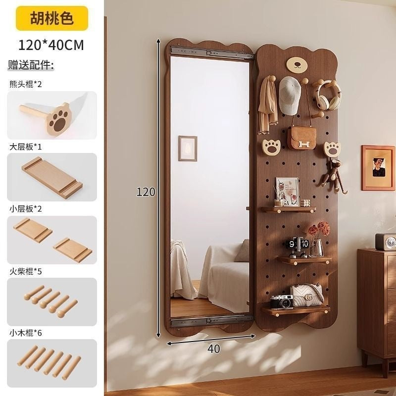 Bear hole board full-length mirror hidden push-pull full-length mirror for home can be closed invisible wall-mounted fitting mirror no