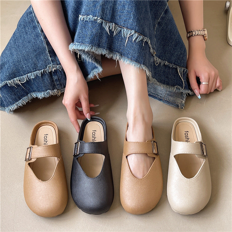 2025new arrival baotou slippers for women summer popular ins lazy western style sweet fairy style one-line sandals for women
