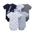 Dropshipping summer infant & toddler short-sleeve mixed color romper, triangle short-sleeve bodysuit, 5-piece set