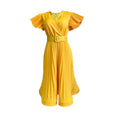 D3079 dress summer foreign trade fashion  cocktail party v-neck pleated large size cross-border dress