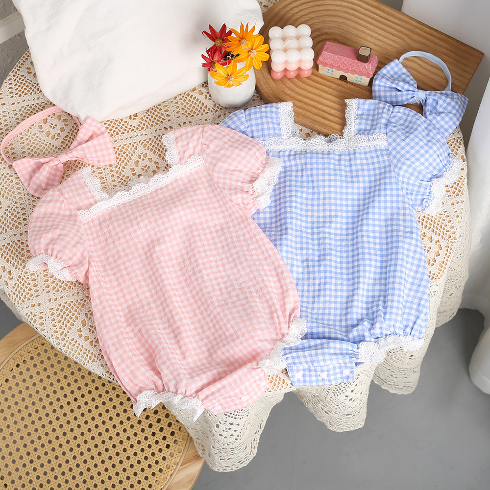 Summer lightweight newborn infant super sweet and pure little princess style romper - trendy baby girl outfit