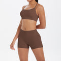 new cloud-soft brushed camisole bra with beautiful back design, casual running fitness butt-lifting shorts, yoga outfit for women