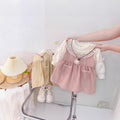 Baby girl autumn dress  new arrival: faux two-piece ruffle collar long sleeve princess dress - hot seller!