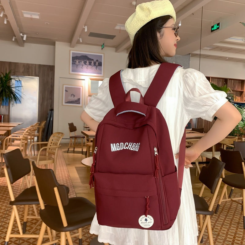School bag Female college student Japanese Hong Kong style large-capacity backpack Male high school student Middle school student leisure travel backpack