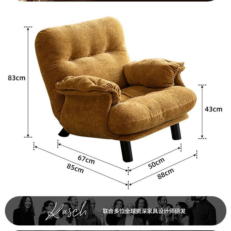 Retro lazy style straight row creative sofa chair designer can sleep single sofa medieval small apartment living room high feet