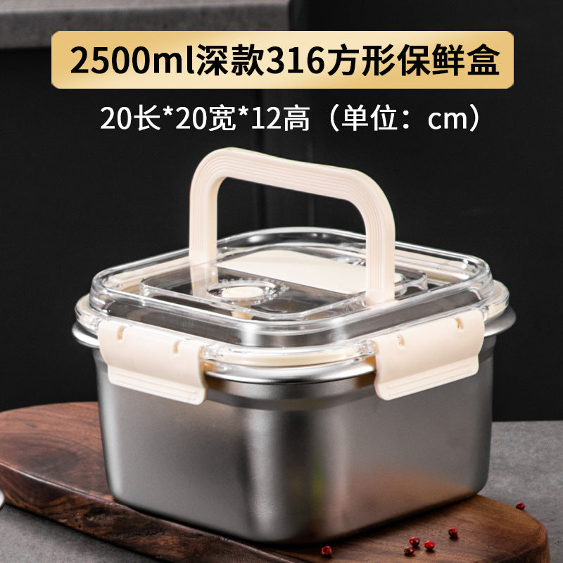 Bento box,  special supply of 316 stainless steel fresh-keeping box, fresh-locked sealed box, refrigerated raw pickling box, fuse box