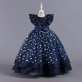 New in stock children's skirt small flying sleeves kids dress princess dress girls piano performance dress kids dress