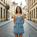 European and american cross-border splicing women's tube top skirt  european and american e-commerce  cross-border
