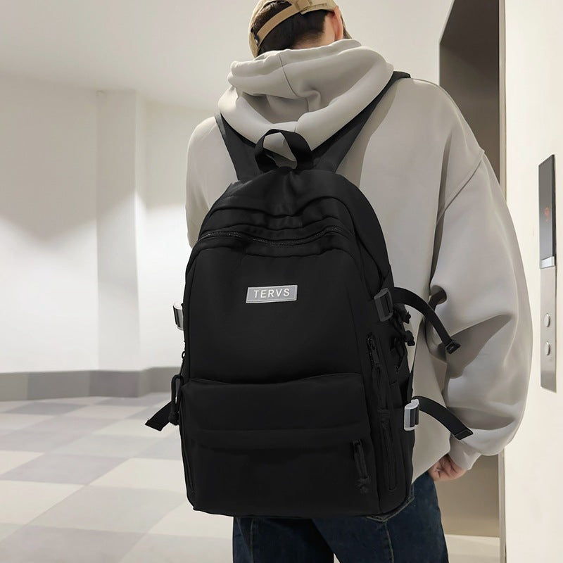 School bag for male college students, simple and versatile backpack for girls, small and fresh new trendy high school students, college style backpack