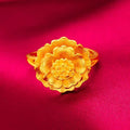 Gold-plated women's gold retro flower ring nanning gold flower ring bridal wedding rich flower ring