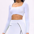 European and american new long-sleeve outdoor running fitness activewear top with built-in bra pads - tennis, golf, and yoga t-shirt