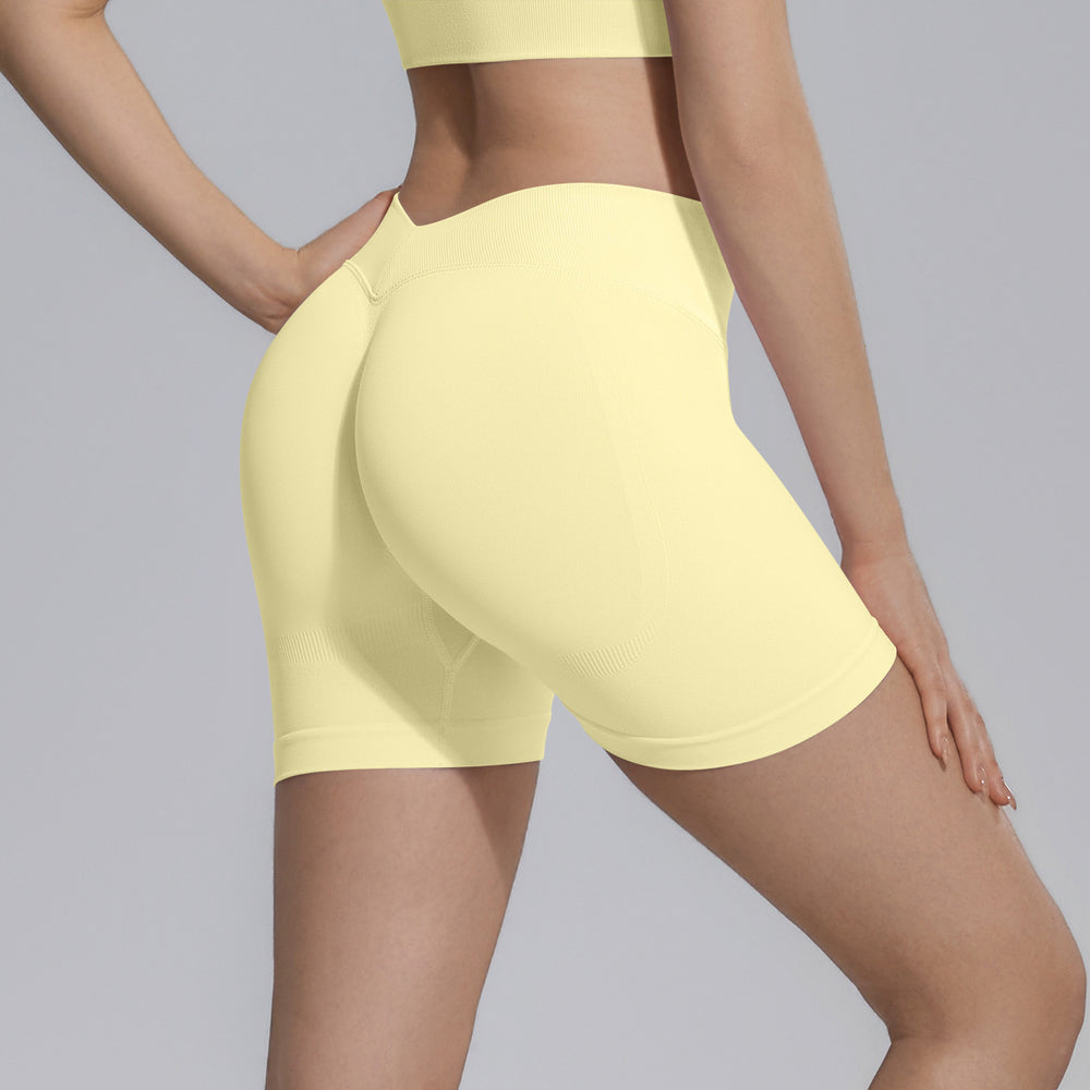 New seamless solid color high-stretch yoga set - 4 piece activewear for running, fitness, and yoga