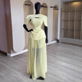 European and american cross-border women's clothing:  summer new arrival - elegant sweet round neck sleeveless maxi dress with shawl two-piece set