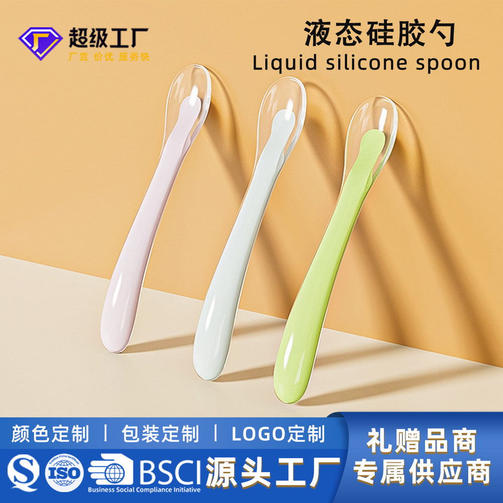 New arrival high-quality baby liquid silicone soft spoon baby food spoon kids food spoon
