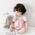 Newborn & infant summer collection: stylish, comfortable, and adorable short-sleeve rompers for baby girls. trendy and cute summer outfits