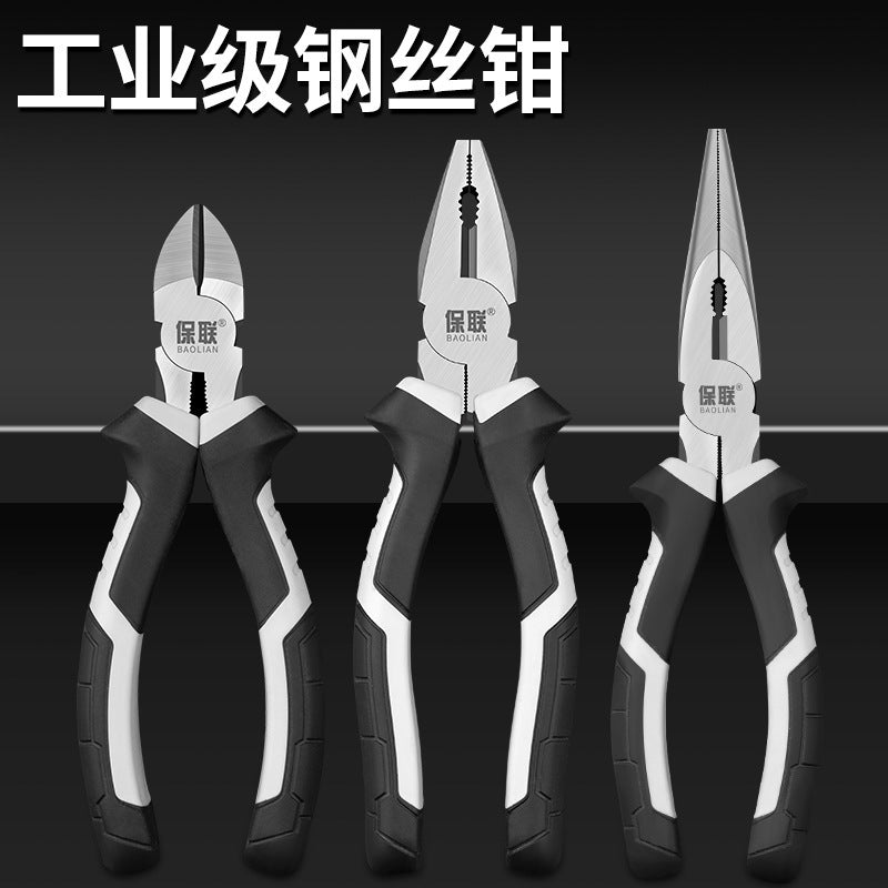 Needle-nose pliers/oblique pliers electrician 6/ 8inch labor-saving tiger pliers multi-functional industrial-grade hand pliers tools