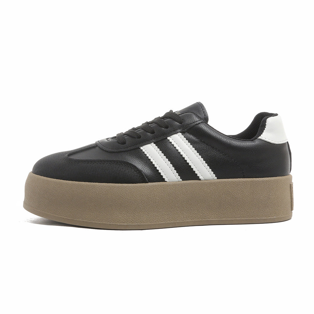 Increased casual sneakers, platform shoes, tie backflats women's thick sole 2026 spring new arrival agander training shoes white shoes