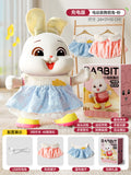 [usb rechargeable version] dancing pink rabbit + removable and washable pink tutu skirt + blue ice and snow skirt (48 songs)