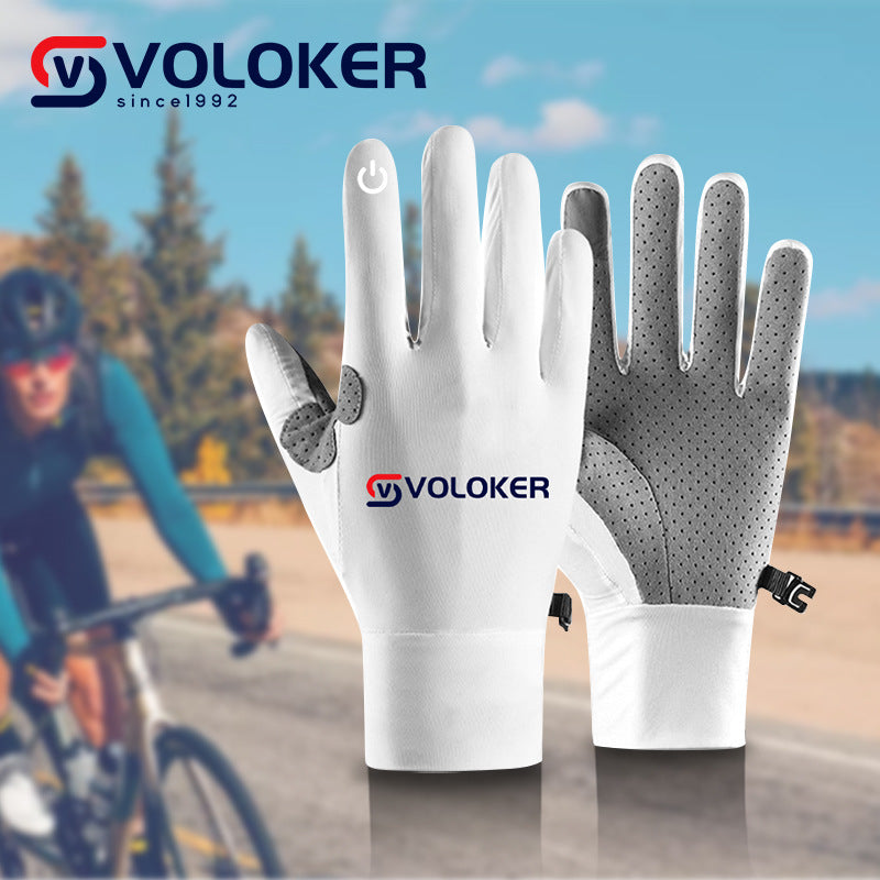 Cycling gloves summer men's and women's thin ice silk sports outdoor fishing fitness touch screen cycling cycling gloves