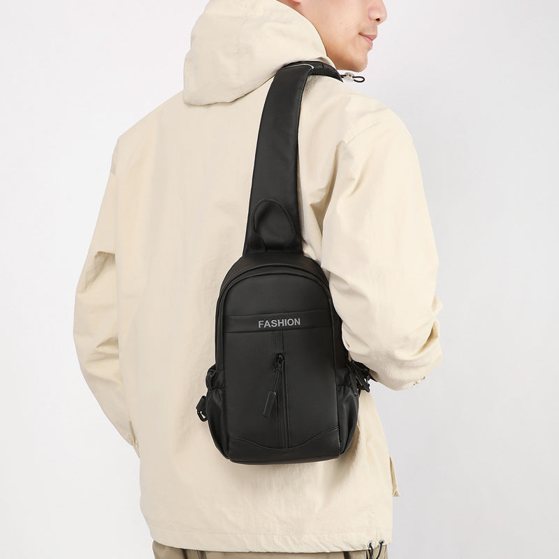Foreign trade new men's breast bag fashionable and simple commuting shoulder bag portable sports cycling versatile messenger bag