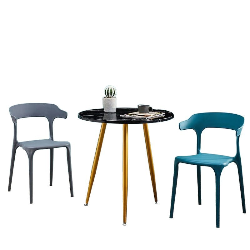 Plastic horn chair dining table backrest stool backrest chair for homescandinavian dining chair adult thickenedthickened durable