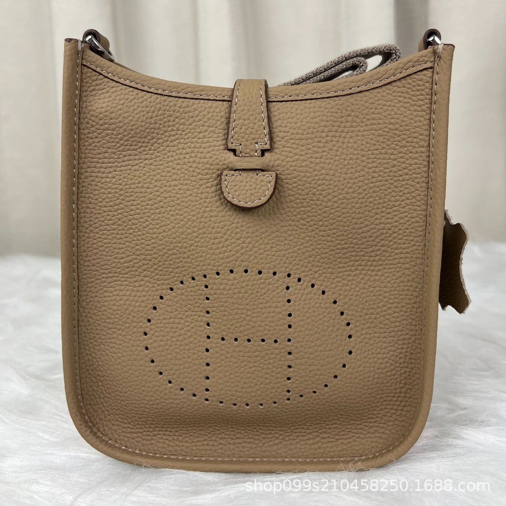Evelyn tc pattern first layer cowhide evelyne bag mini genuine leather women's bag shoulder crossbody tote bag small bag