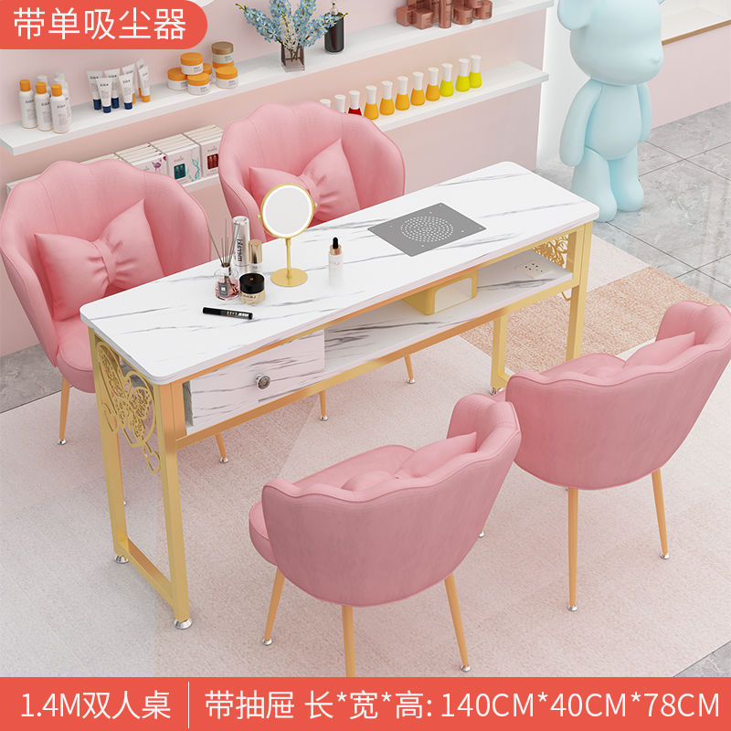 Accessible luxury high-power vacuum cleaner manicure table and chair imitation marble suit double popular table economical manicure table