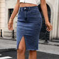 fashion spring/summer new arrivals:  elastic denim skirt, slimming fishtail midi skirt for women