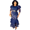 new african cross-border fashionable slim-fit sequin evening dress gown
