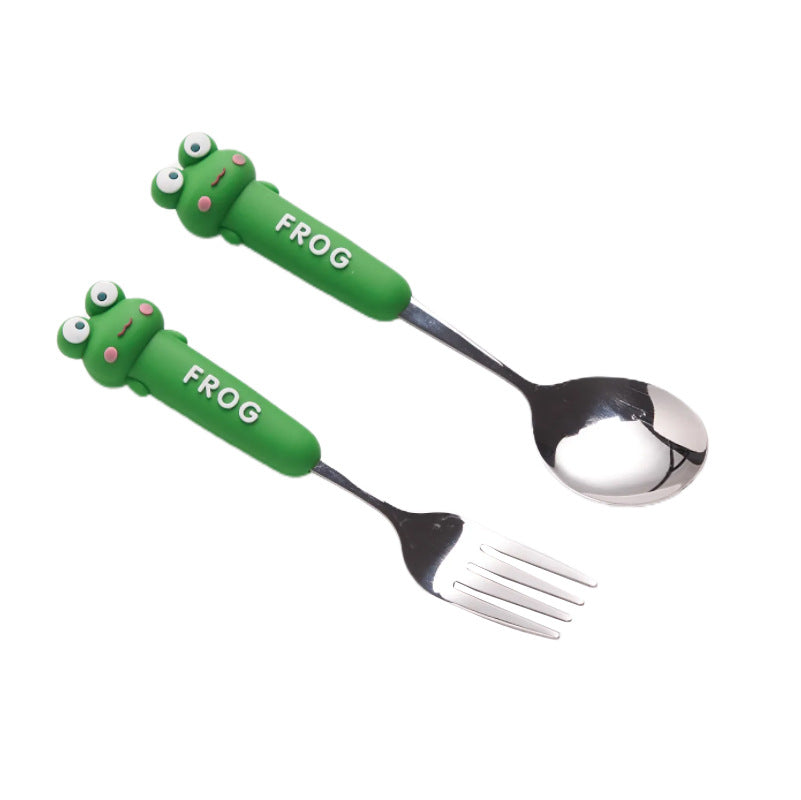 High-style, detachable, anti-scald handle fork and spoon set. cartoon design, perfect for kids' mealtimes. includes a fork, spoon, and soup spoon. wholesale options available for home use
