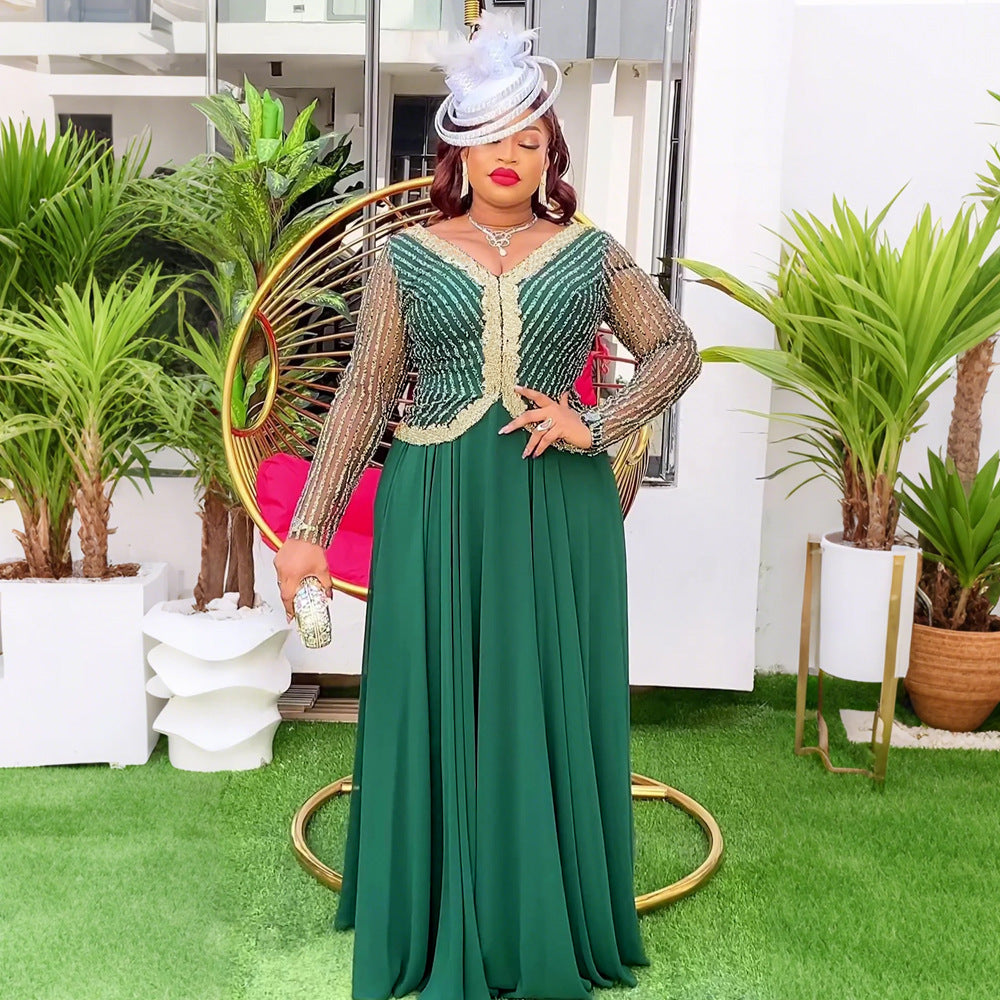 Aliexpress dress african plus size women's clothing cross-border export fashion autumn new elegant halloween costume