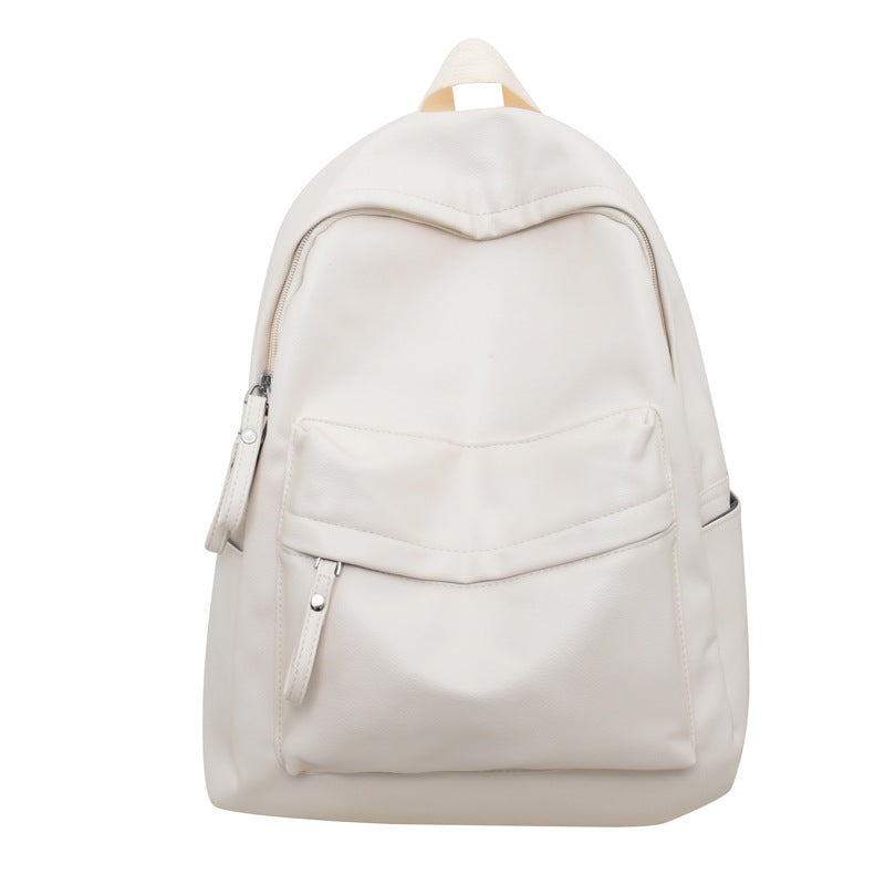 Student backpack upgraded PU Korean version fashion trendy large-capacity anti-splashing water junior high school student casual backpack