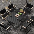 Outdoor folding table egg roll table and chair set portable table beach camping table and chair picnic dining table folding chair no