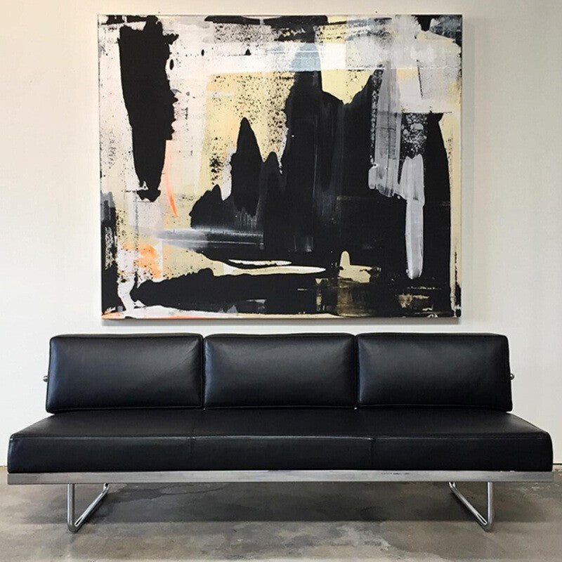 Lc5 retro classic genuine leather office nordic stainless steel studio combination casual minimalist business hotel sofa