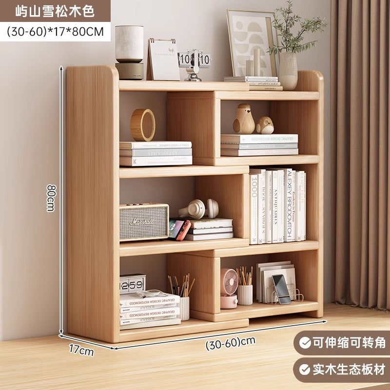 Solid wood color bookshelf Desktop shelf Children's desk Storage rack Household desk Small bookcase Office locker