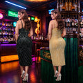 C7068 cross-border   independent station fashion women's fashion women's hot diamond sleeveless deep v suspender dress
