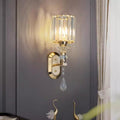 Minimalist modern luxury crystal wall sconce - bedroom bedside lamp, wall light for stairwells, hallways, living room accent wall, led lighting fixture