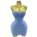 fashioninsfashion elastic mesh suspender pearl sexy silmshortdress