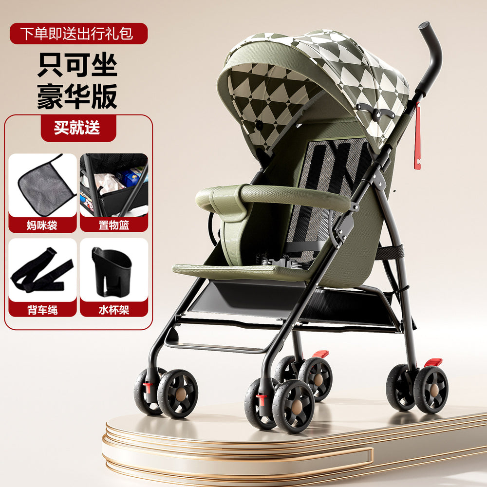 Baby stroller lightweight foldable umbrella stroller reclining seat summer travel pram for infants and toddlers