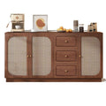 Medieval style sideboard for home small apartment living room solid wood tea cabinet casual rattan storage cabinet storage cabinet