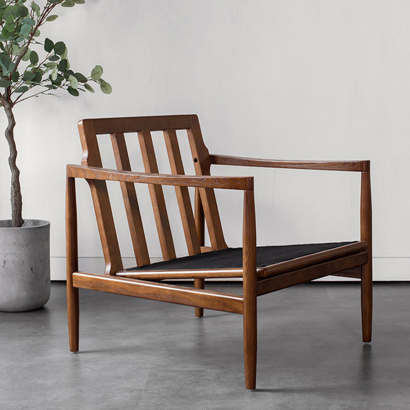 Scandinavian solid wood leather hank chair italian normcore sofa living room chair balcony lazy down single sofa chair