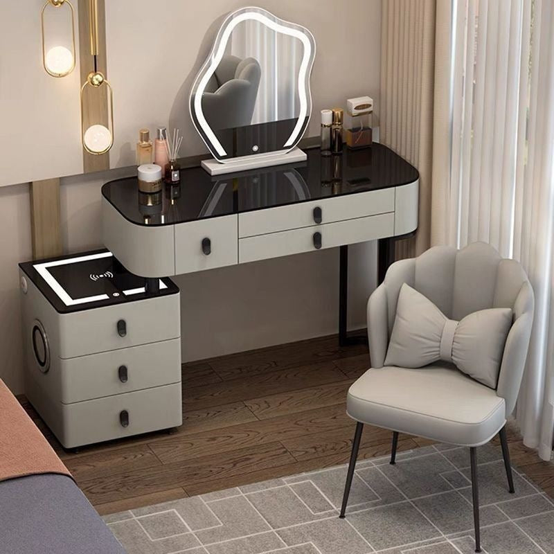 Vanity table bedroom solid wood smart home vanity table multi-functional makeup table accessible luxurycasualplaid vanity table