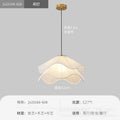 Creamy double-layer ruffle fabric french-style chandelier - gentle pleated petal single head pendant light for dining room table and bedroom