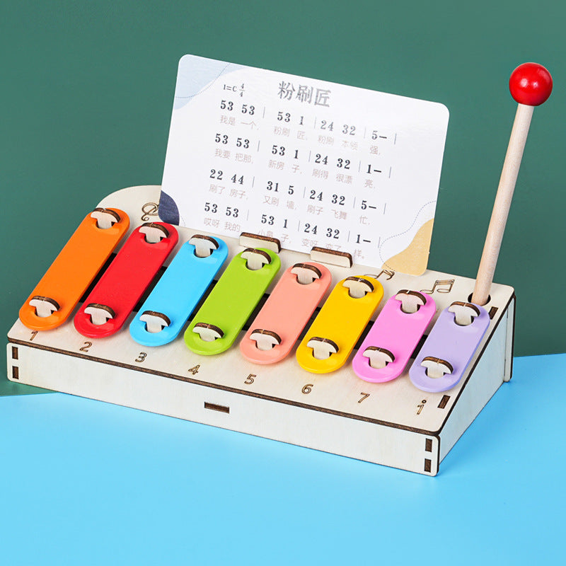 Science and technology small production, hand-banging music box model, primary school students' musical instruments, scientific experiments, teaching aids, enlightenment, eight-tone hand-banging