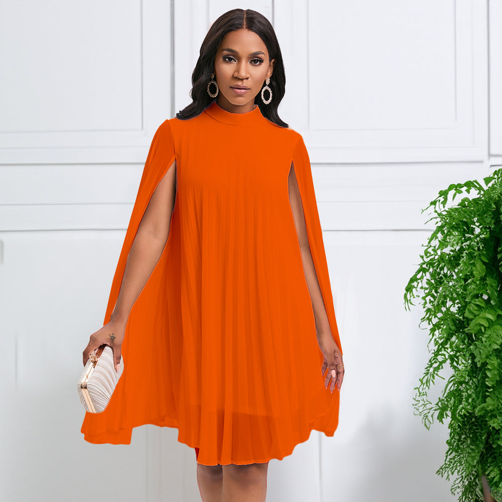 D400export women's clothing new arrivalelegantfashion chiffon pullover cloak bat sleeve plus size cross-border dress