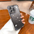 Sparkling electroplated rhinestone iphone 17 pro case - water ripple gradient glitter apple 16 soft case 14